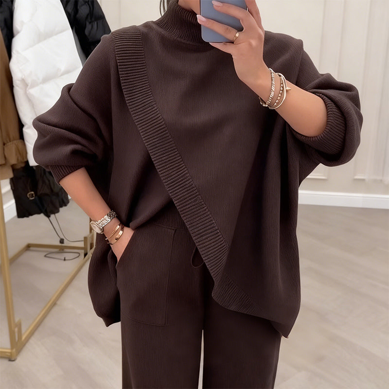 🎁Winter Hot Sale 59% OFF💝Women's 2-piece set – Asymmetrical sweater + Wide-Leg pants