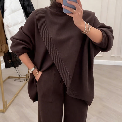 🎁Winter Hot Sale 59% OFF💝Women's 2-piece set – Asymmetrical sweater + Wide-Leg pants