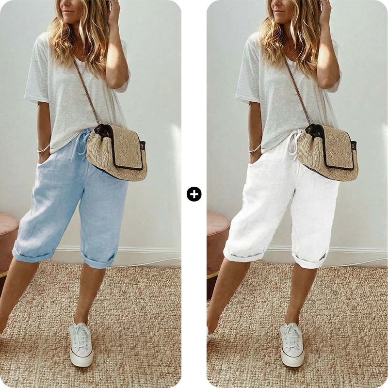 Women's Casual Cotton Linen Capris