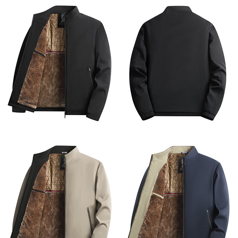 Men's Solid Color Zip Up Warm Jacket -💪Anti-wrinkle, windproof, rainproof and snowproof!