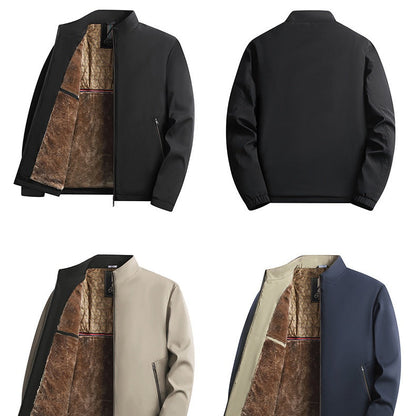 Men's Solid Color Zip Up Warm Jacket -💪Anti-wrinkle, windproof, rainproof and snowproof!