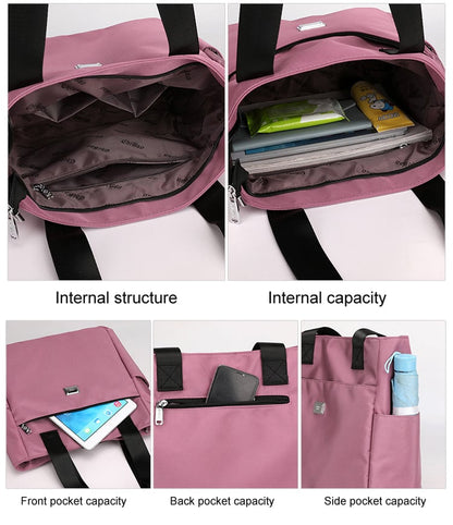 🔥Large Capacity Water Repellent Multi Pocket Nylon Shoulder Bag👜