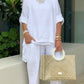 Women's casual plus size cotton blend set