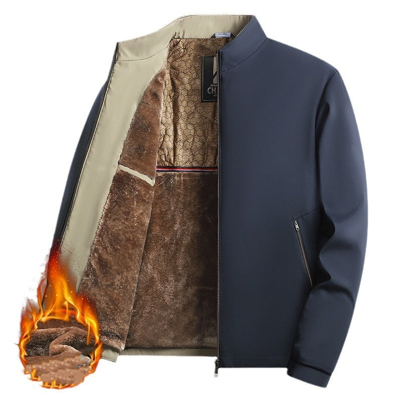 Men's Solid Color Zip Up Warm Jacket -💪Anti-wrinkle, windproof, rainproof and snowproof!