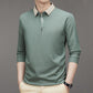 🔥Men's Business Casual Solid Color Lapel Base T-shirt
