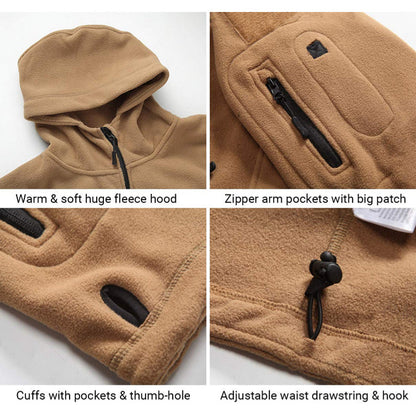 Outdoor Fleece Tactical Hooded Top -👍Warm and Multi-pocket design!