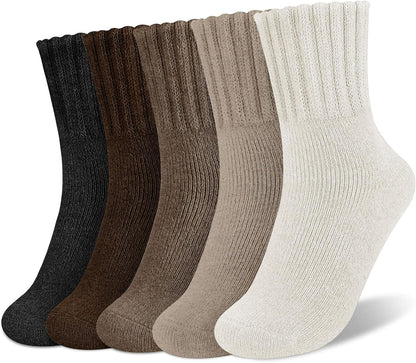 ⚡⚡LAST DAY EACH ONLY £1.99!!🧦5 Pairs Women's Solid Mid-calf Socks🎁
