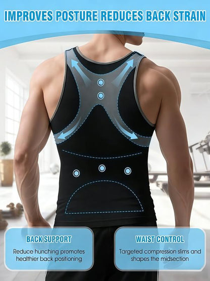 Men's Sleeveless Compression Shirt -Waist Control Compression Tank for Daily Wear