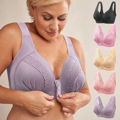 📢📢50% OFF!!⏰⏰Front Button Breathable Skin-Friendly Cotton Bra