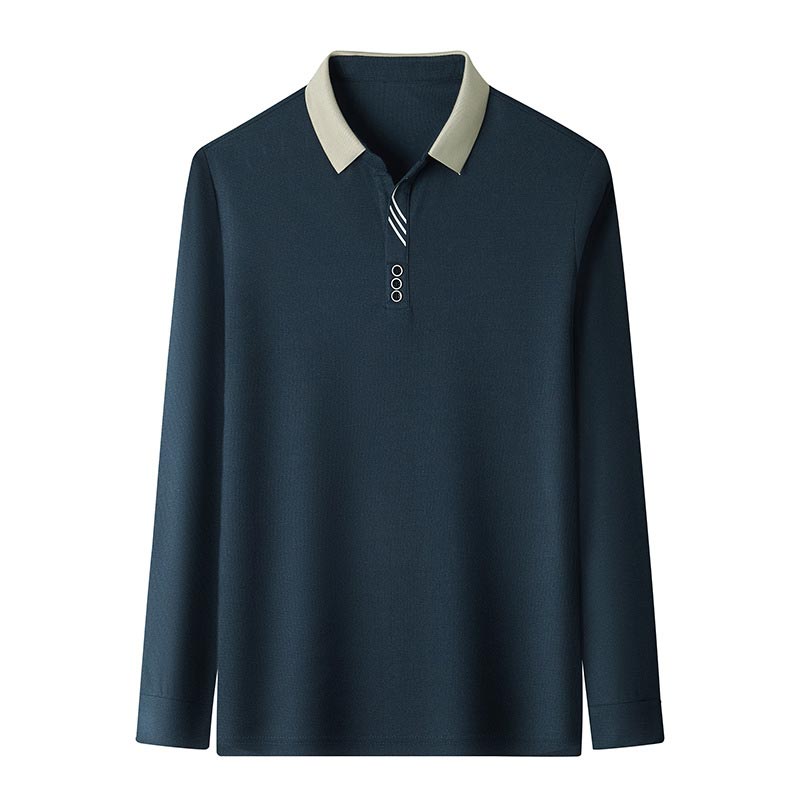 🔥Men's Business Casual Solid Color Lapel Base T-shirt