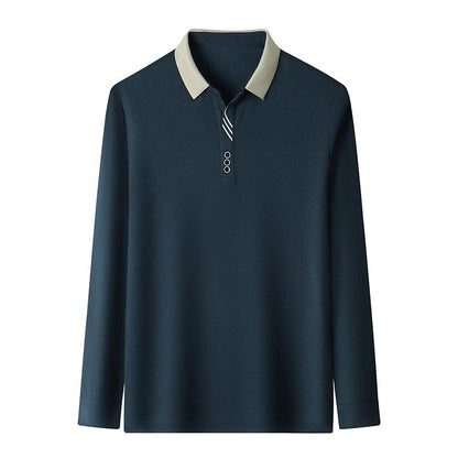 🔥Men's Business Casual Solid Color Lapel Base T-shirt