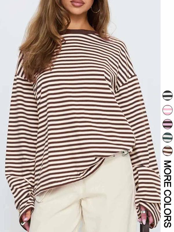 🔥LAST DAY SALE 50% OFF✨⚡Women's Striped Long Sleeve Top