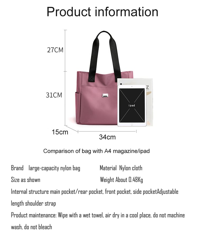 🔥Large Capacity Water Repellent Multi Pocket Nylon Shoulder Bag👜