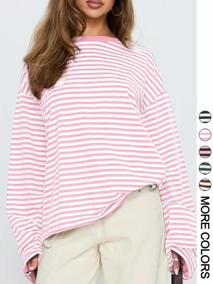 🔥LAST DAY SALE 50% OFF✨⚡Women's Striped Long Sleeve Top