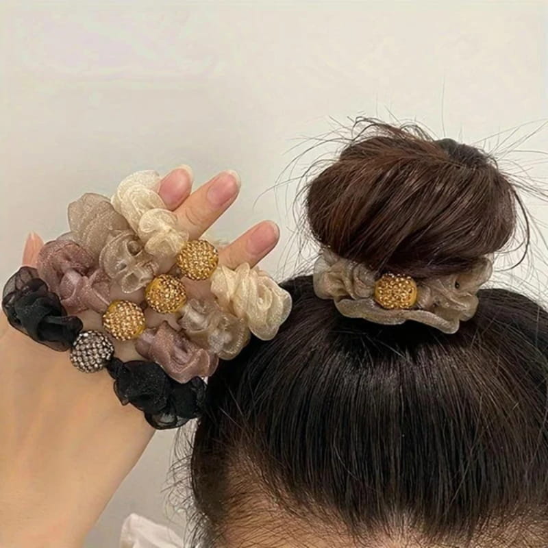 💝Hot Sale 50% OFF💝Elegant Rhinestone Mesh Hair Ties💎🎀