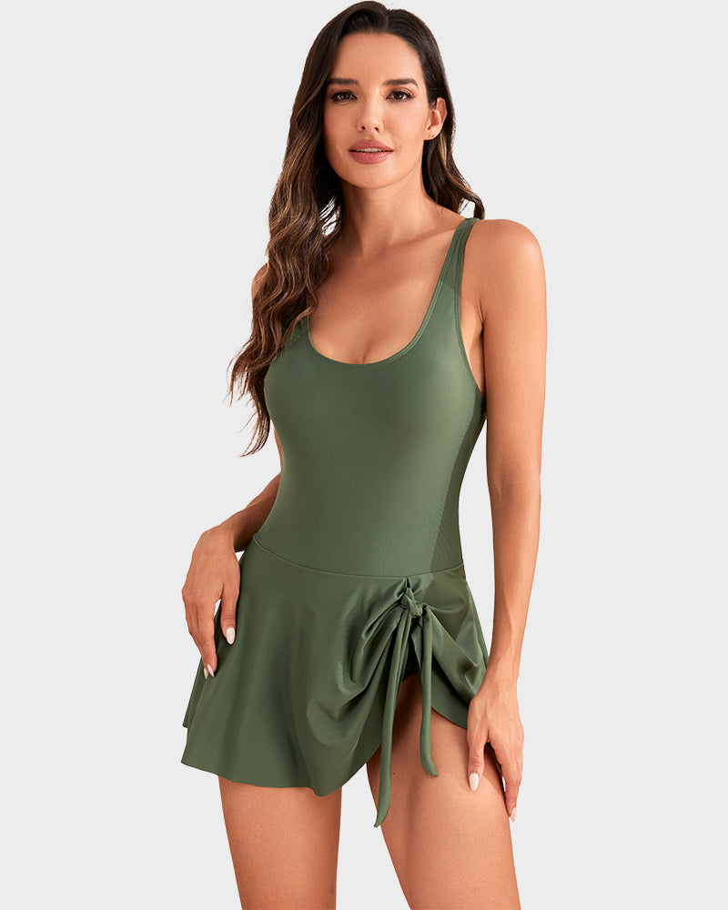 👙💃Women's One Piece Tummy Control Tie Knot Swimsuit