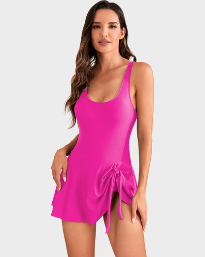 👙💃Women's One Piece Tummy Control Tie Knot Swimsuit