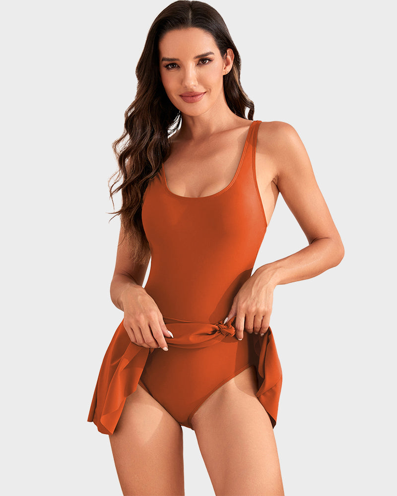 👙💃Women's One Piece Tummy Control Tie Knot Swimsuit
