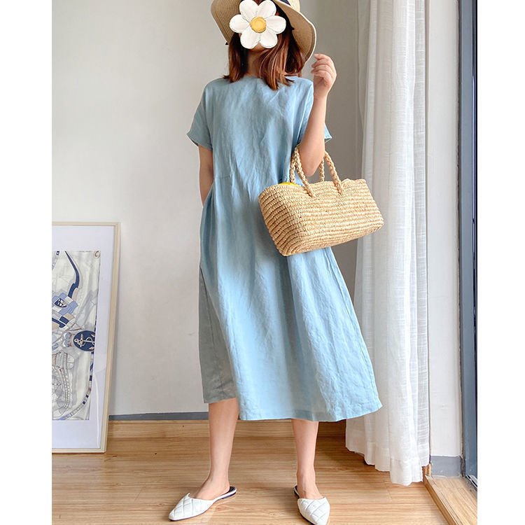 💃Loose Cotton And Linen Dress!