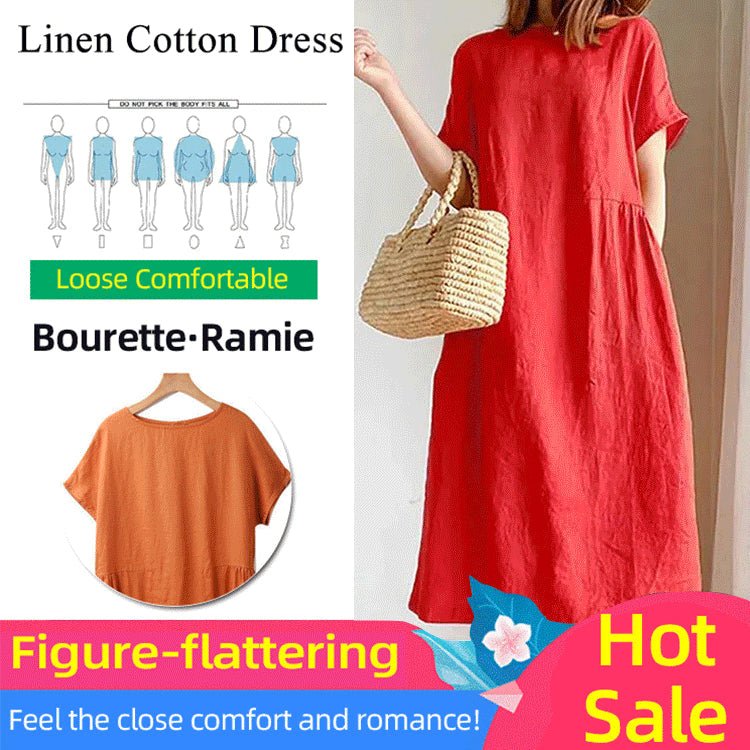 💃Loose Cotton And Linen Dress!