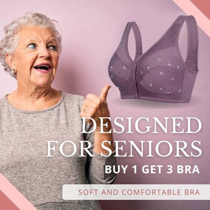 🔥Buy 1 get 2 free🔥Design for Senior Front Closure Cotton Bra
