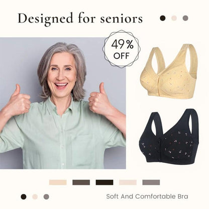 🔥Buy 1 get 2 free🔥Design for Senior Front Closure Cotton Bra