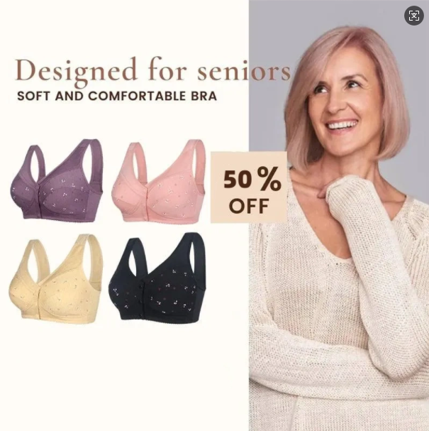 🔥Buy 1 get 2 free🔥Design for Senior Front Closure Cotton Bra