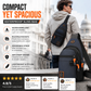 🎒✨ Waterproof Multi-pocket Crossbody Sling Bag – Organized Storage, Adjustable Strap, Headphone Jack 🌧️