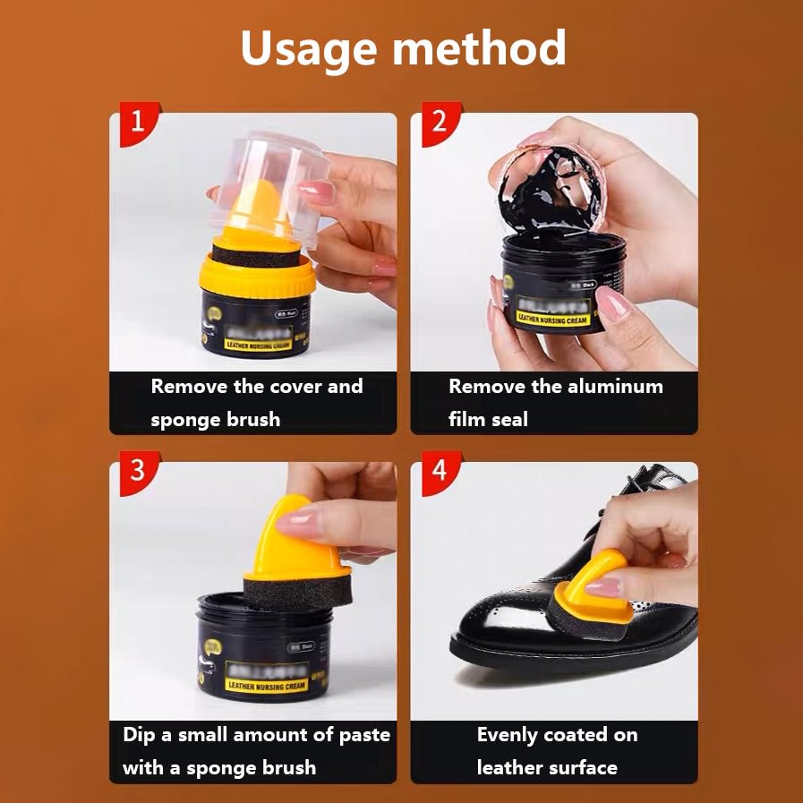 👞 BUY 1 GET 1 FREE! ✨ LEATHER REPAIR CREAM - Restores Color & Repairs Scratches, All-in-One Polish for Shoes, Bags & Furniture with Easy Applicator 🧽✨