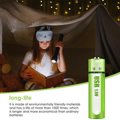 🔋💥Lithium AA Rechargeable Batteries with USB Port - Constant 1.5V Output, Long Lasting Power (1000+ Cycles)♻️