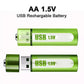 🔋💥Lithium AA Rechargeable Batteries with USB Port - Constant 1.5V Output, Long Lasting Power (1000+ Cycles)♻️