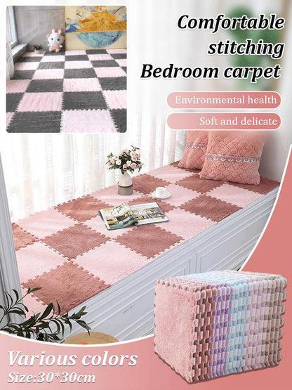 Patchwork Cozy Bedroom Rug - DIY your own bedroom carpet!