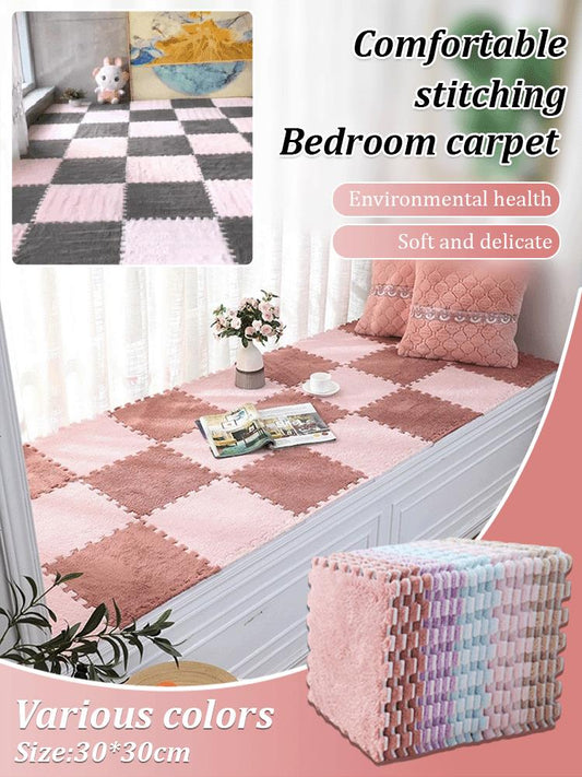 Patchwork Cozy Bedroom Rug - DIY your own bedroom carpet!