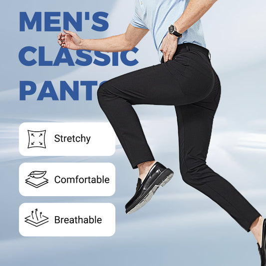 Men's Classic Casual Stretch Straight-Leg Pants