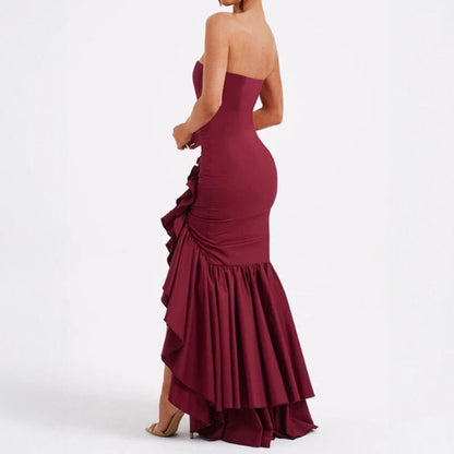 💖Limited Sale 50% OFF💖Sexy Strapless Irregular Hem Temperament Dress for Women