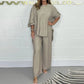 💝Women's Long Sleeve High Waisted Wide Leg Pants Suit