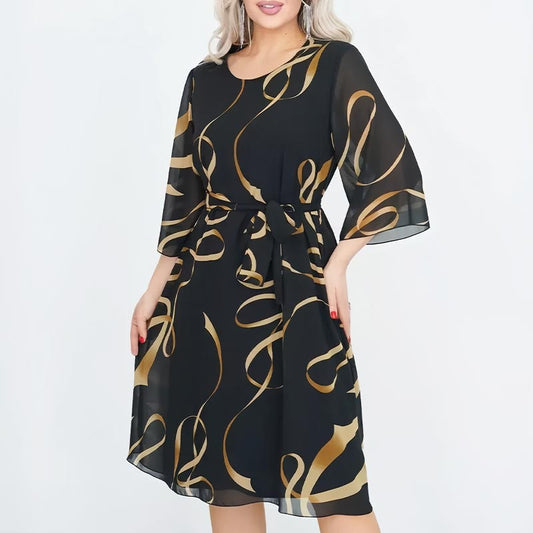 🌸Spring Specials🌸Elegant Loose Midi Dress with Ruffled Sleeves