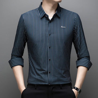 💥👔Men's Classic Wrinkle-Free Striped Shirt
