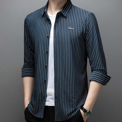 💥👔Men's Classic Wrinkle-Free Striped Shirt