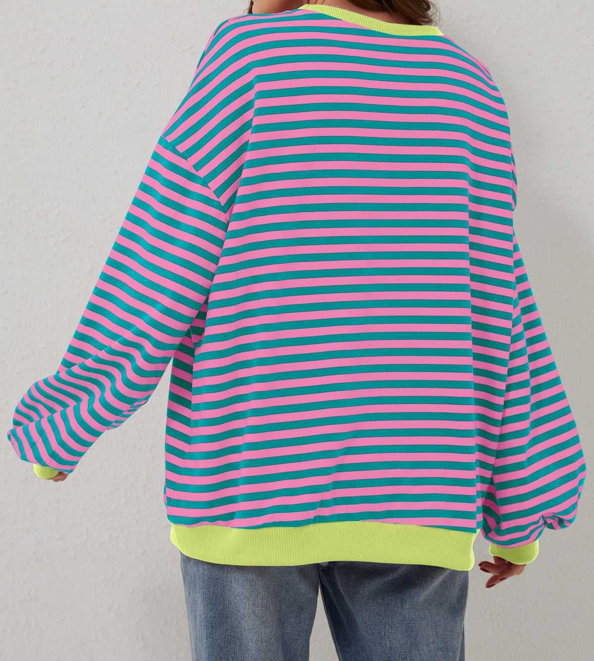 🔥2026 HOT SALE🔥Women's Oversized Striped Long Sleeve Pullover