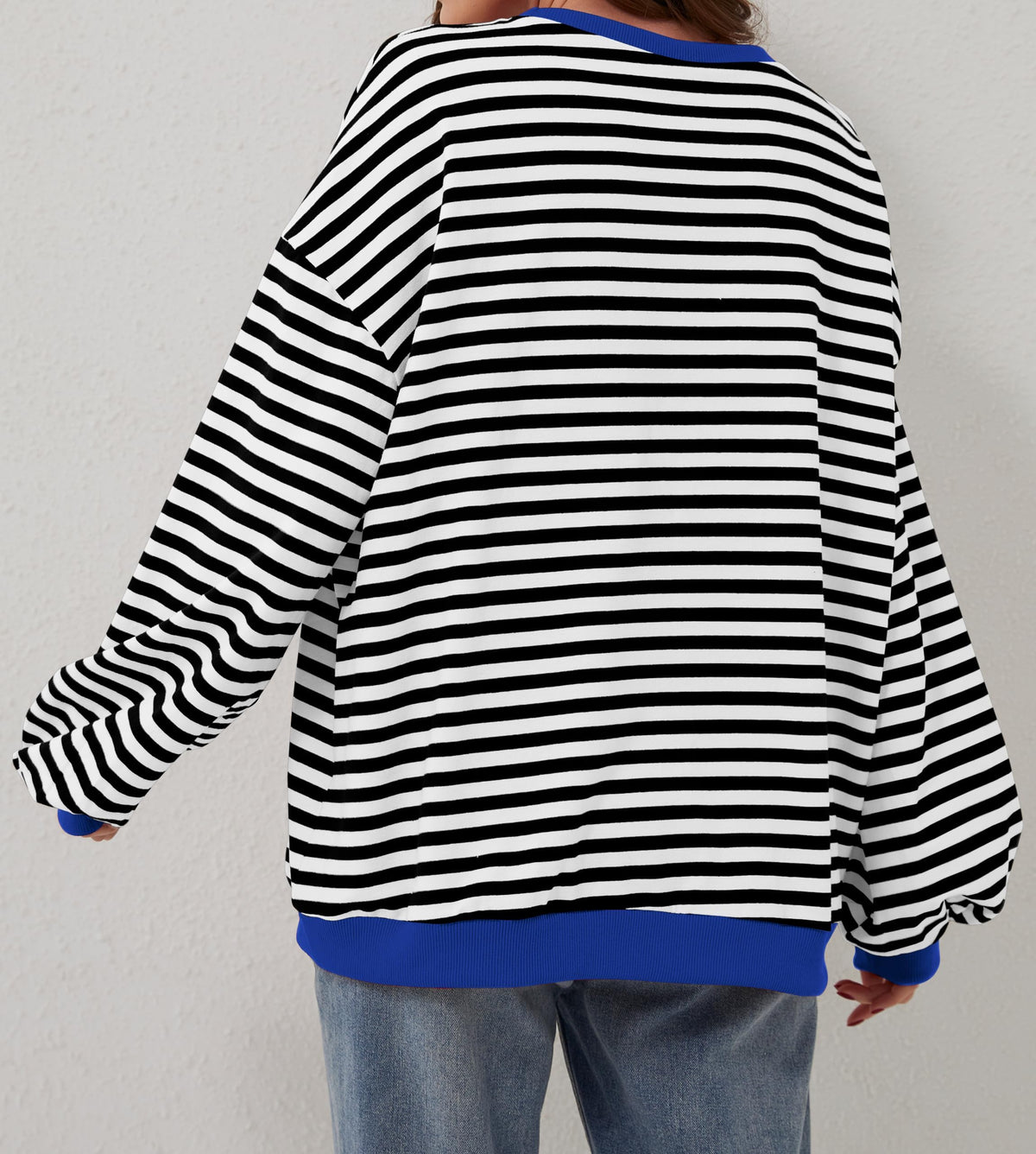 🔥2026 HOT SALE🔥Women's Oversized Striped Long Sleeve Pullover