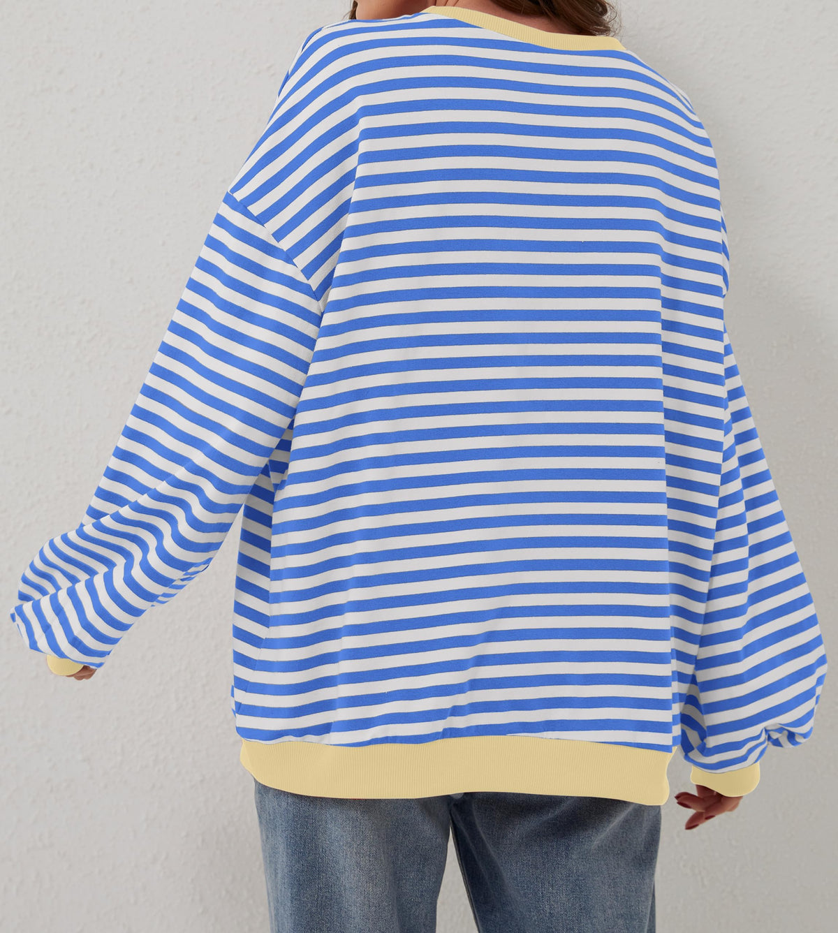 🔥2026 HOT SALE🔥Women's Oversized Striped Long Sleeve Pullover