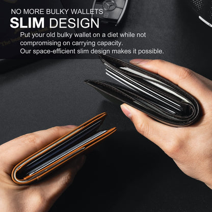 RFID-Blocking Leather and Carbon Fiber Credit Card Holder