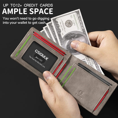 RFID-Blocking Leather and Carbon Fiber Credit Card Holder