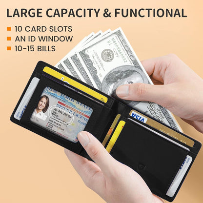 RFID-Blocking Leather and Carbon Fiber Credit Card Holder