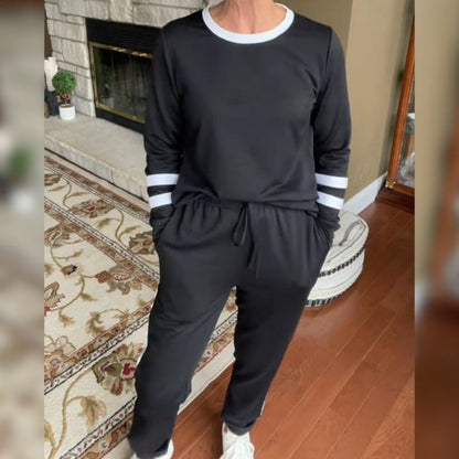 🔥Women’s 2-Piece Crewneck Color-Block Sweatsuit