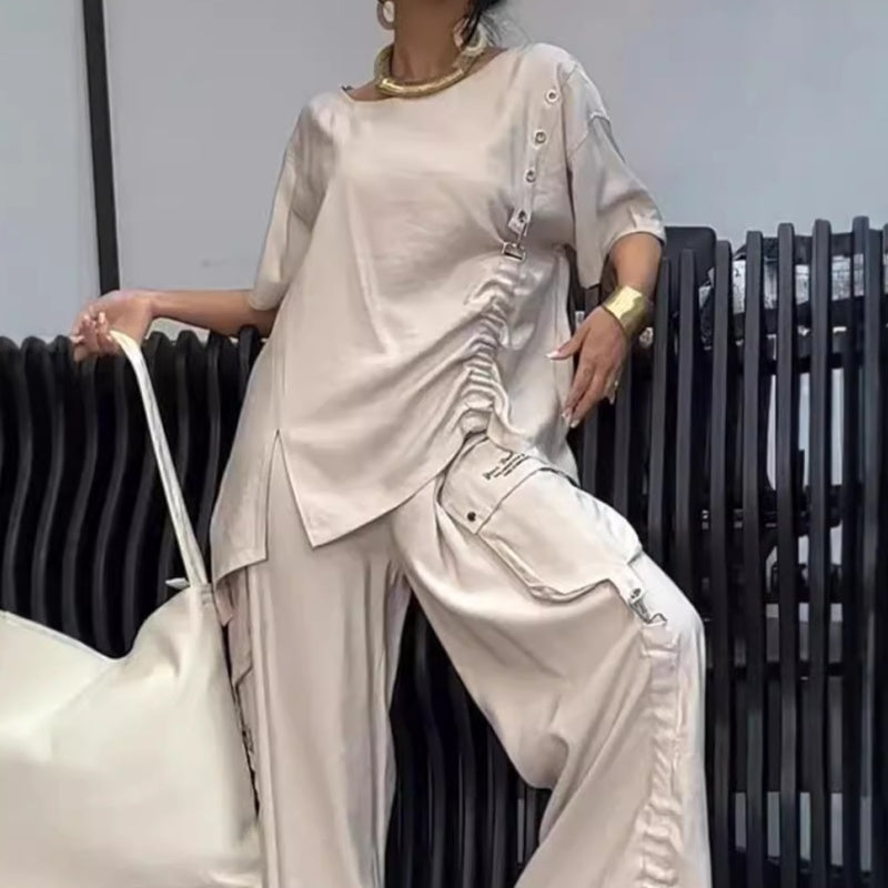 Women's Round Neck T-Shirt and Trousers Two-Piece Suit💕Free Shipping