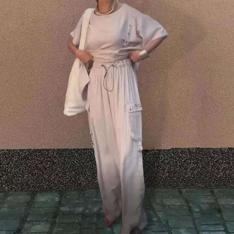 Women's Round Neck T-Shirt and Trousers Two-Piece Suit💕Free Shipping