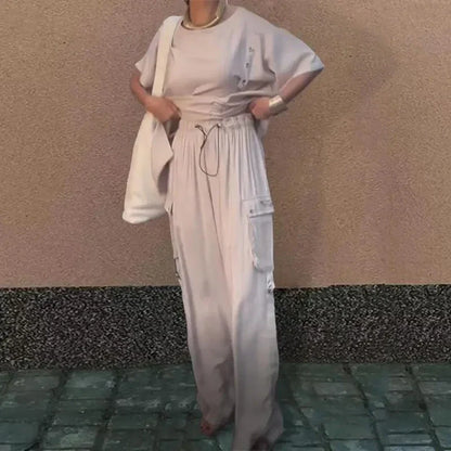 Women's Round Neck T-Shirt and Trousers Two-Piece Suit💕Free Shipping