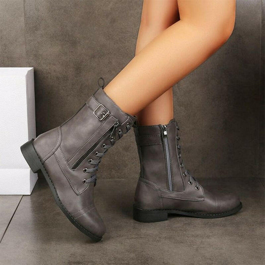 🍂Women's Round Toe Side Zipper Boots